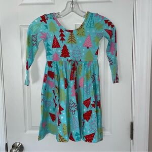 Eleanor Rose Christmas Tree Print Dress Size 6-7